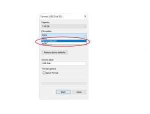 usb drive formatting process