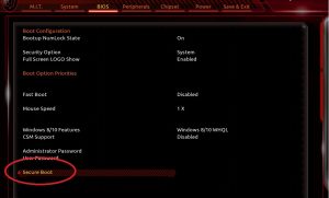 security boot in bios uefi