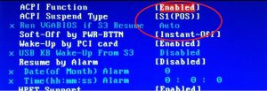 Режим ACPI — S1 (исправить ошибку ACPI)