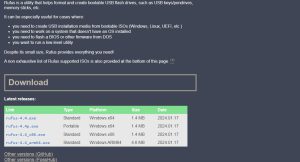 rufus for preparing bootable usb
