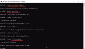 diskpart command line for creating usb bootable drive 