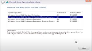 windows server 2022 installing for bootable usb