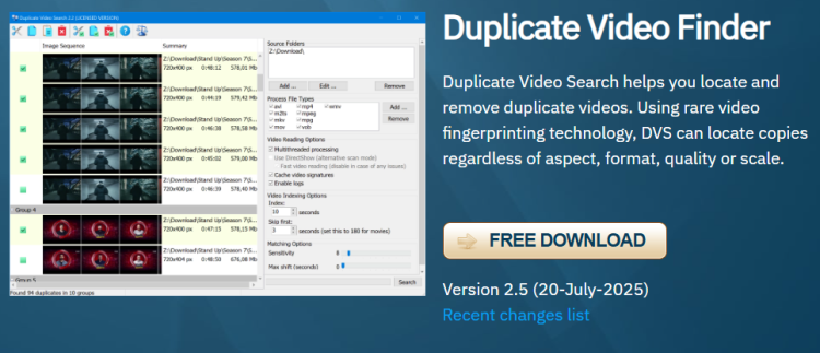 Duplicate Video Search